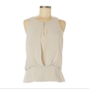 Pookie & Sebastian Draped Neutral Sleeveless Blouse Size M